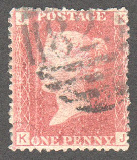 Great Britain Scott 33 Used Plate 92 - KJ - Click Image to Close